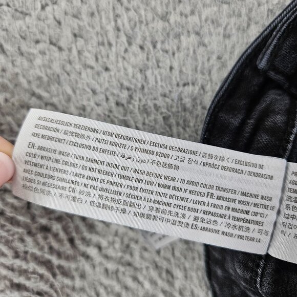 Hollister Shorts Womens 24 Black Curvy High-Rise Jean Distressed Raw Hem‎ Denim - Picture 6 of 16